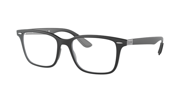 RB7144 Zwart KunststofEyeglass Frames van B24, Hoekweergave
