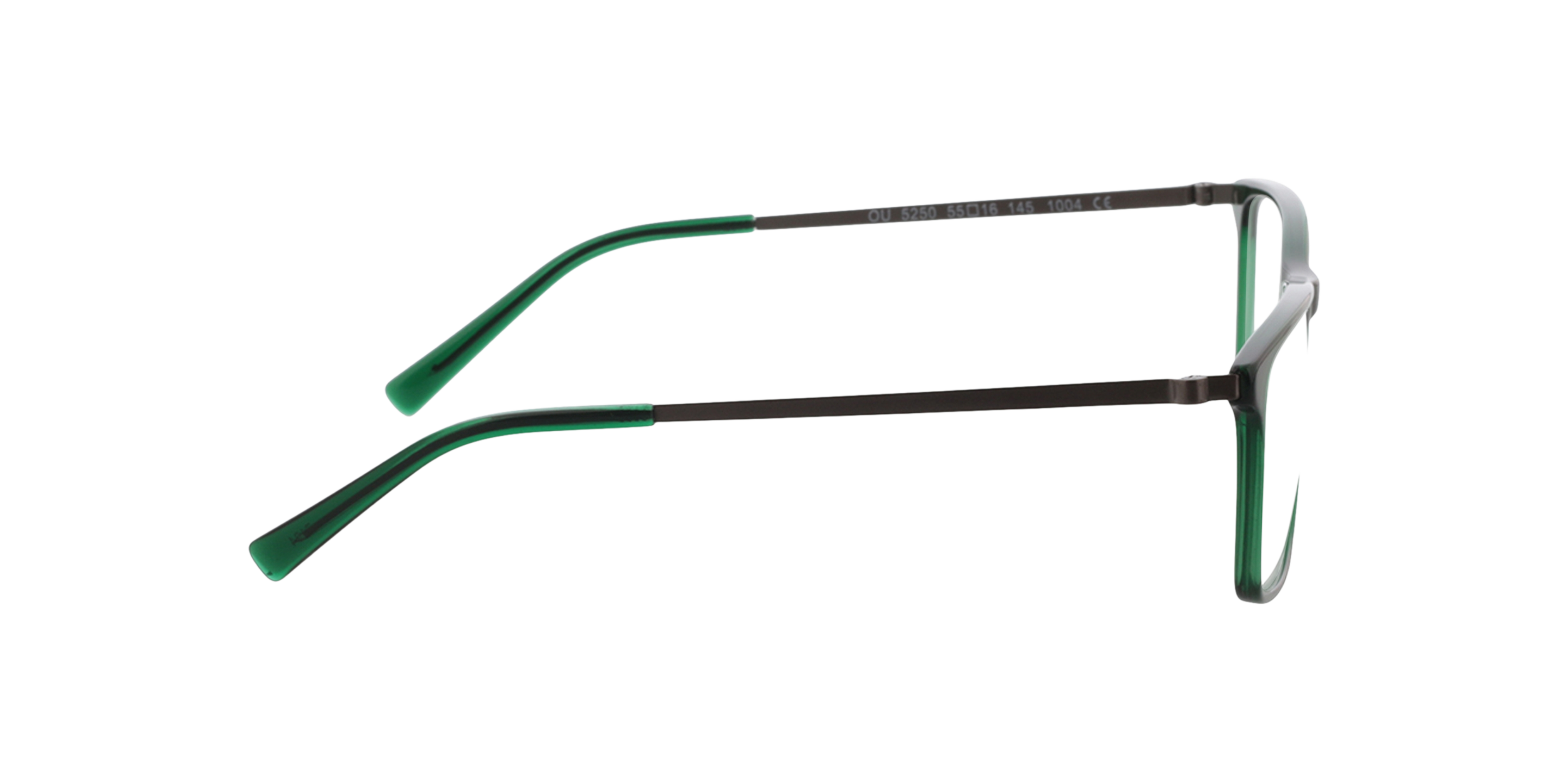 Perry Kristal donkergroen  &  mat gunmetal AcetaatEyeglass Frames van B24, Zijaanzicht