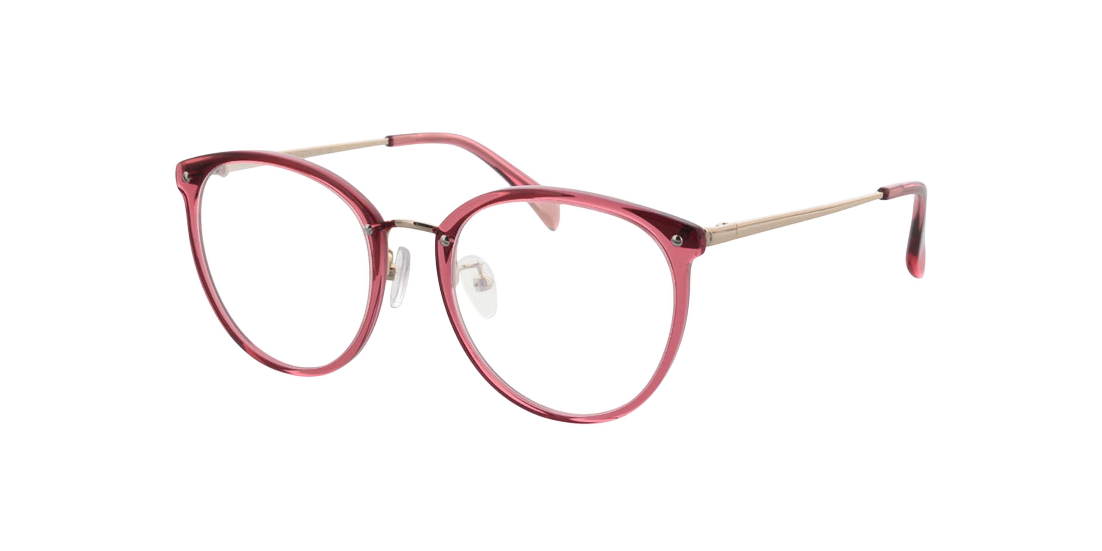 Charlotte Pink  &  Gold AcetatEyeglass Frames von B24, Dreiviertelansicht