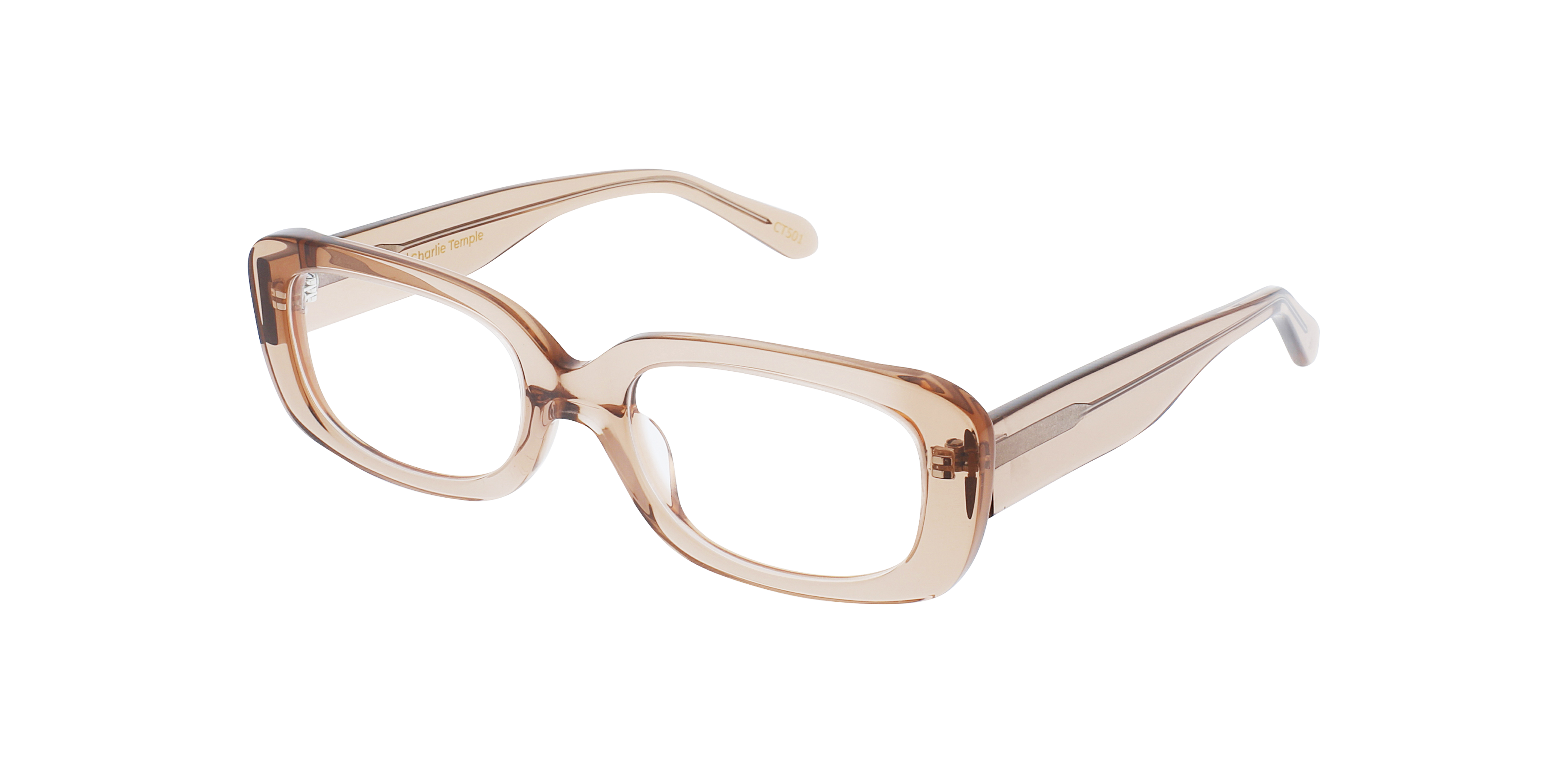 Maddy Crystal Maple Syrup AcetaatEyeglass Frames van B24, Hoekweergave