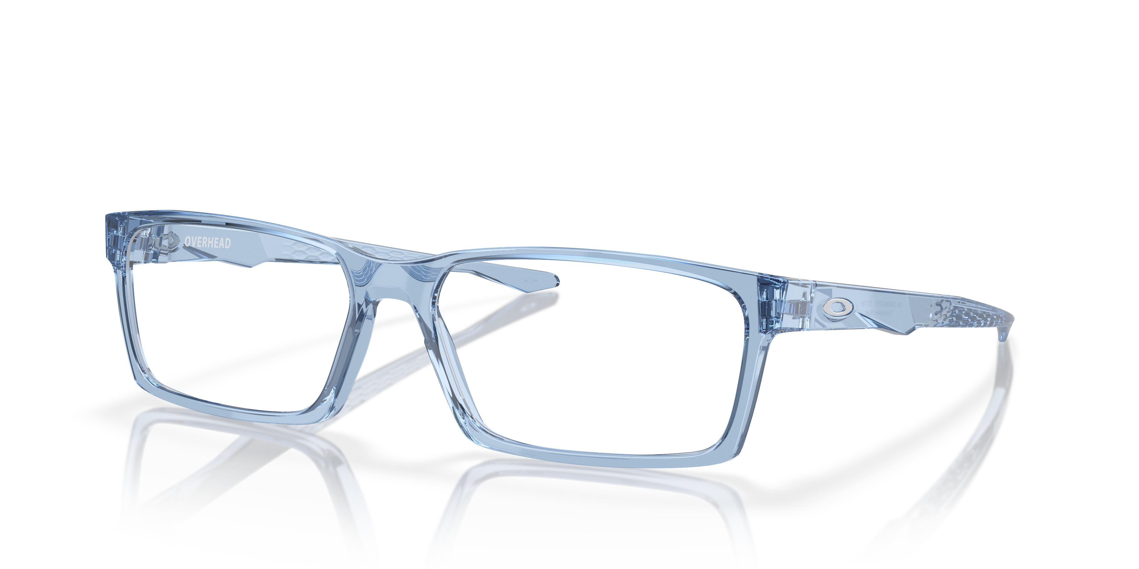 OVERHEAD Transparant blauw KunststofEyeglass Frames van B24, Hoekweergave
