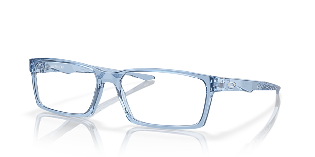 OVERHEAD Blau transparent KunststoffEyeglass Frames von B24, Dreiviertelansicht