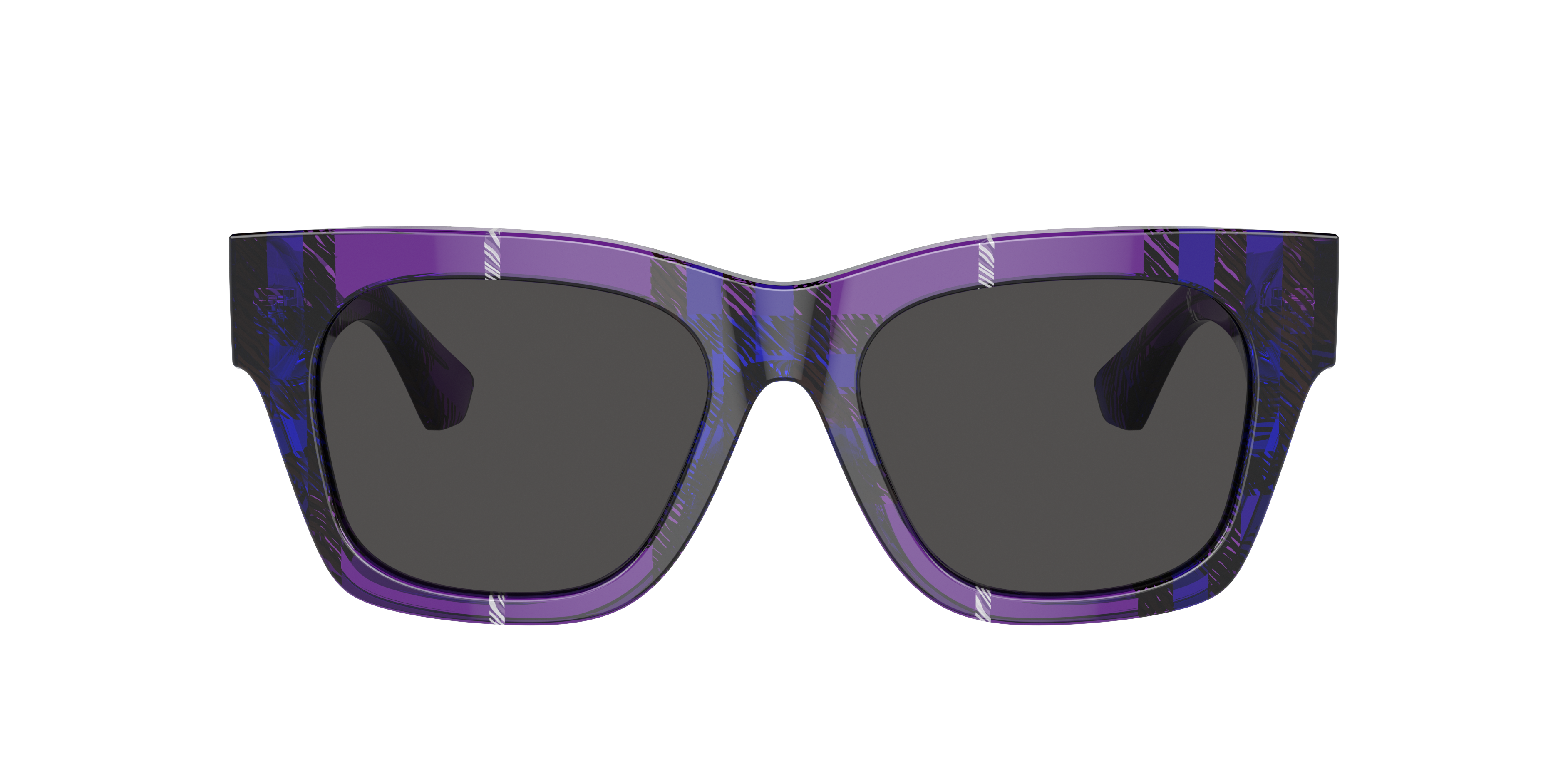 BE4424 Check Violet AcetatSunglass Frames von B24, mit getönten Gläsern