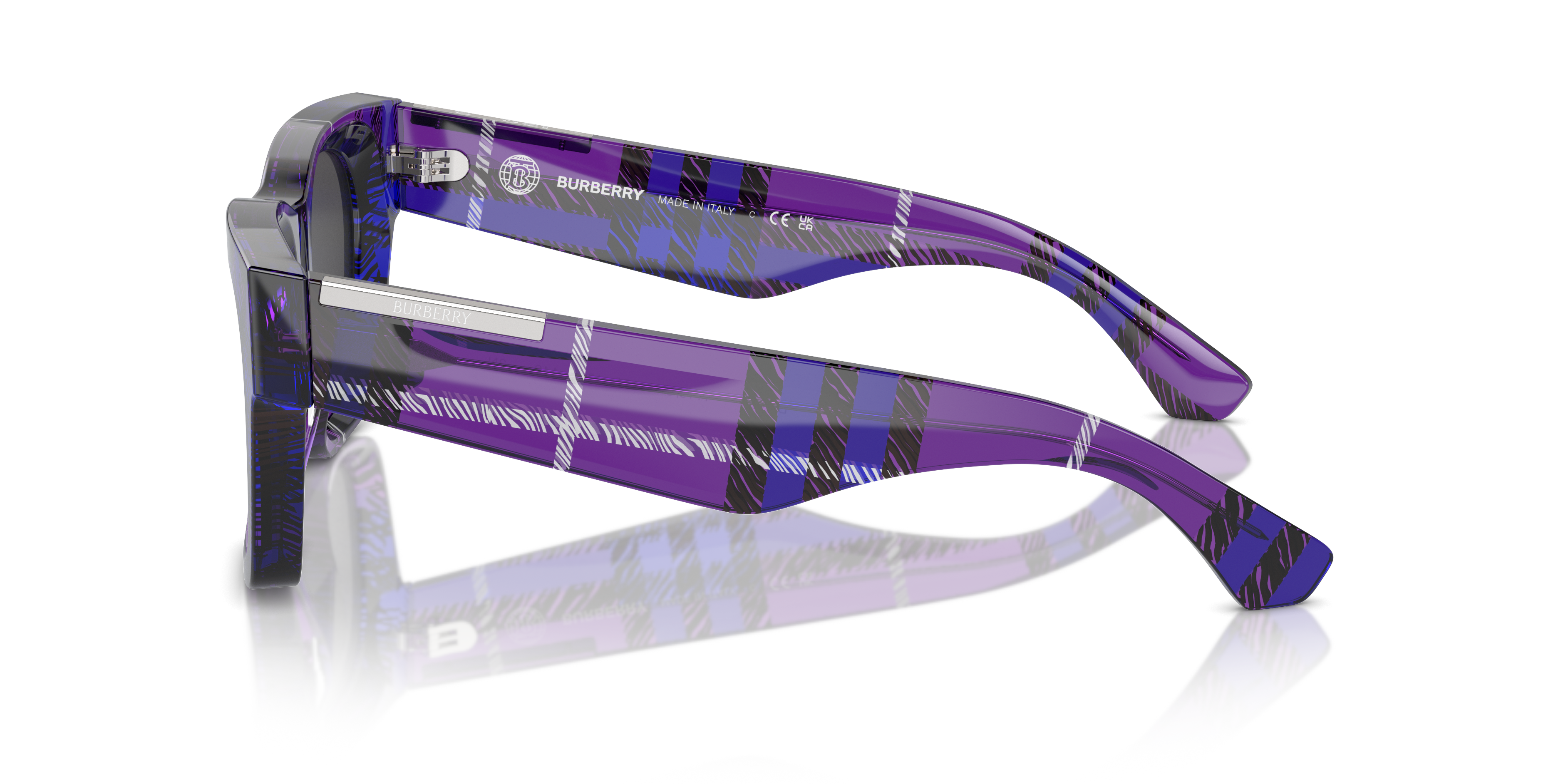 BE4424 Check Violet AcetatSunglass Frames von B24, Seitenansicht