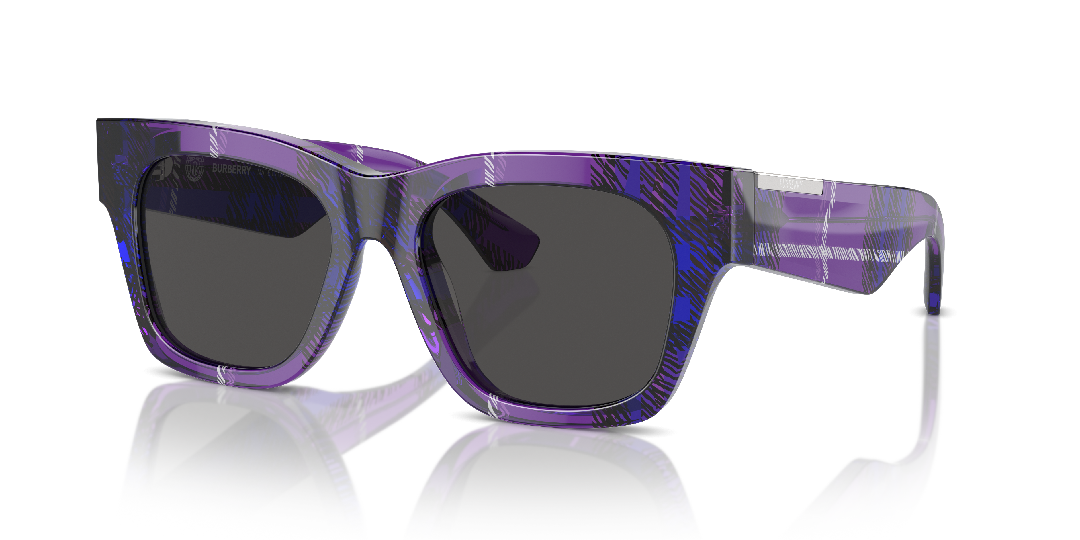 BE4424 Check Violet AcetatSunglass Frames von B24, Dreiviertelansicht