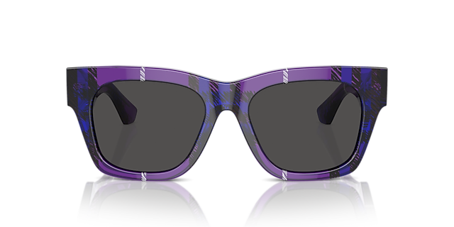 BE4424 Check Violet AcetaatSunglass Frames van B24, Vooraanzicht