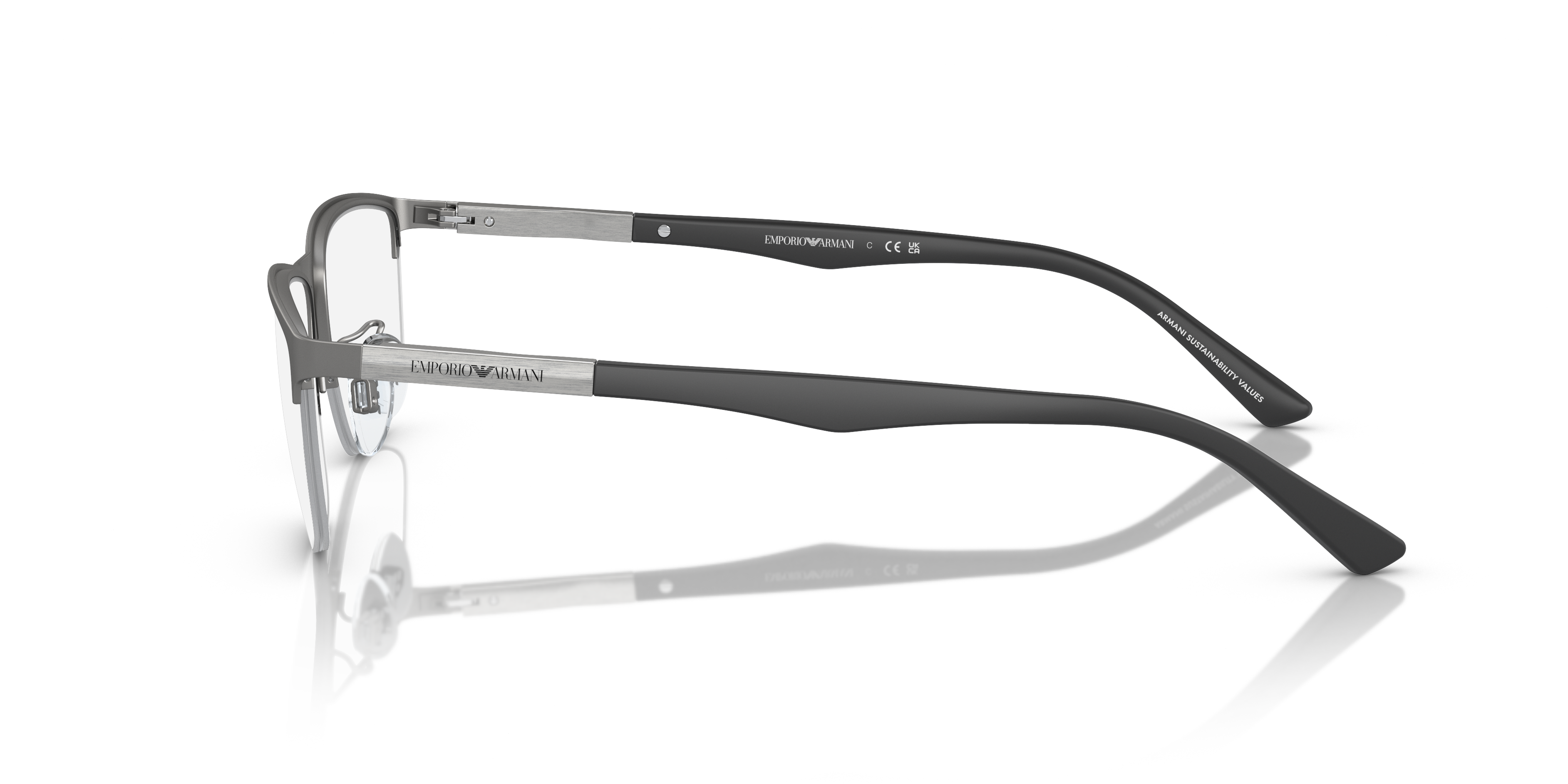 EA1142 Mat Staalgrijs MetaalEyeglass Frames van B24, Zijaanzicht