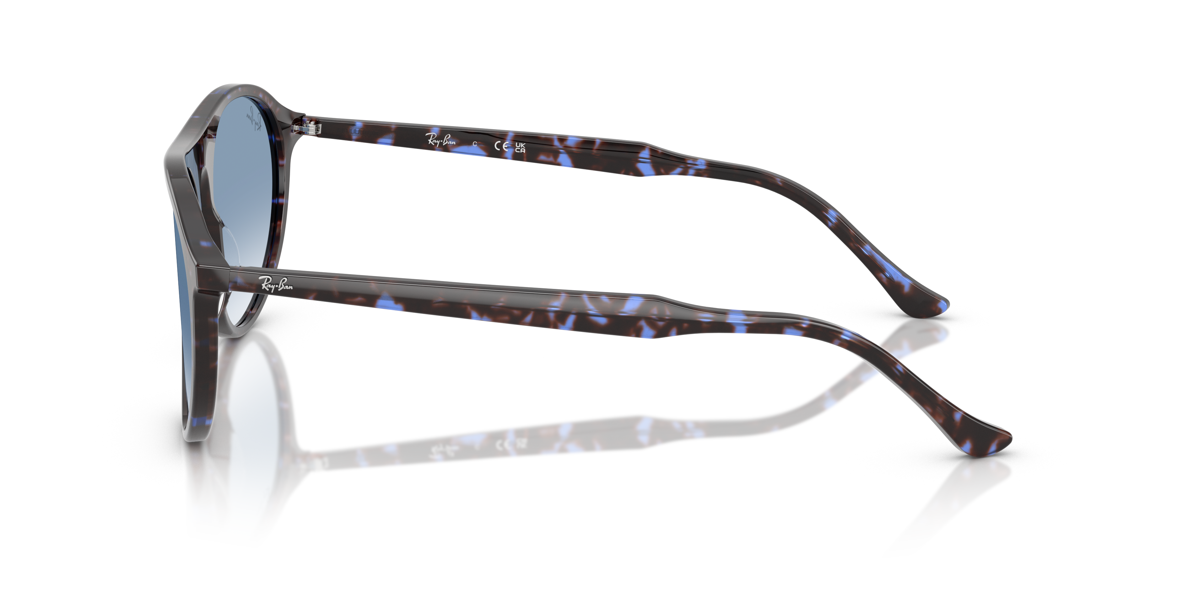 RB2215 Havana Blue Turtle AcetaatSunglass Frames van B24, Zijaanzicht