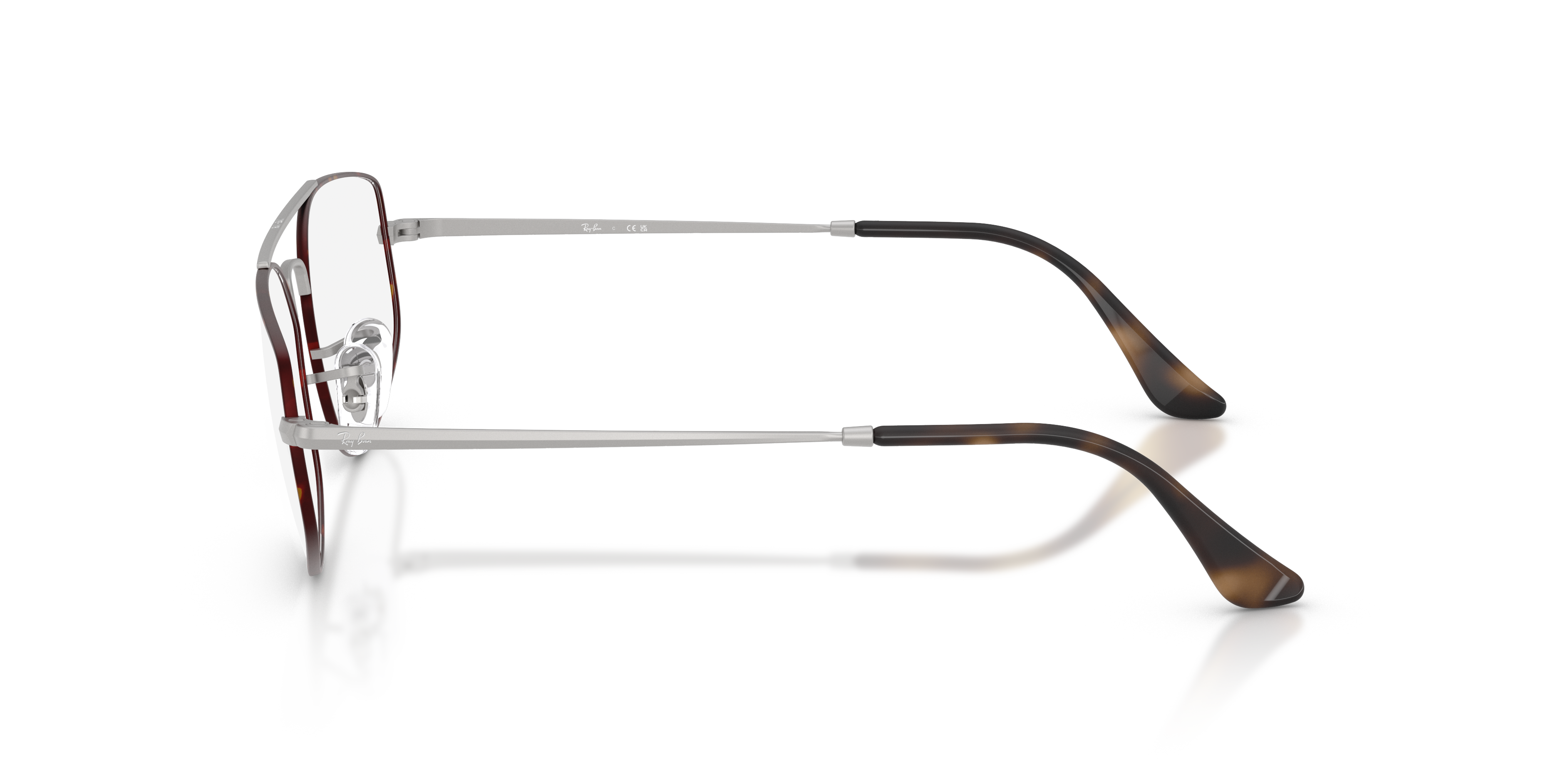 RB6545 Matte Havana On Matte Silver MetallEyeglass Frames von B24, Seitenansicht