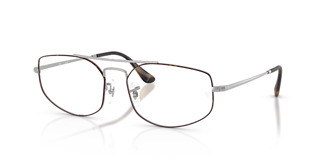 Explorer V Optics Matte Havana On Matte Silver MetallEyeglass Frames von B24, Dreiviertelansicht