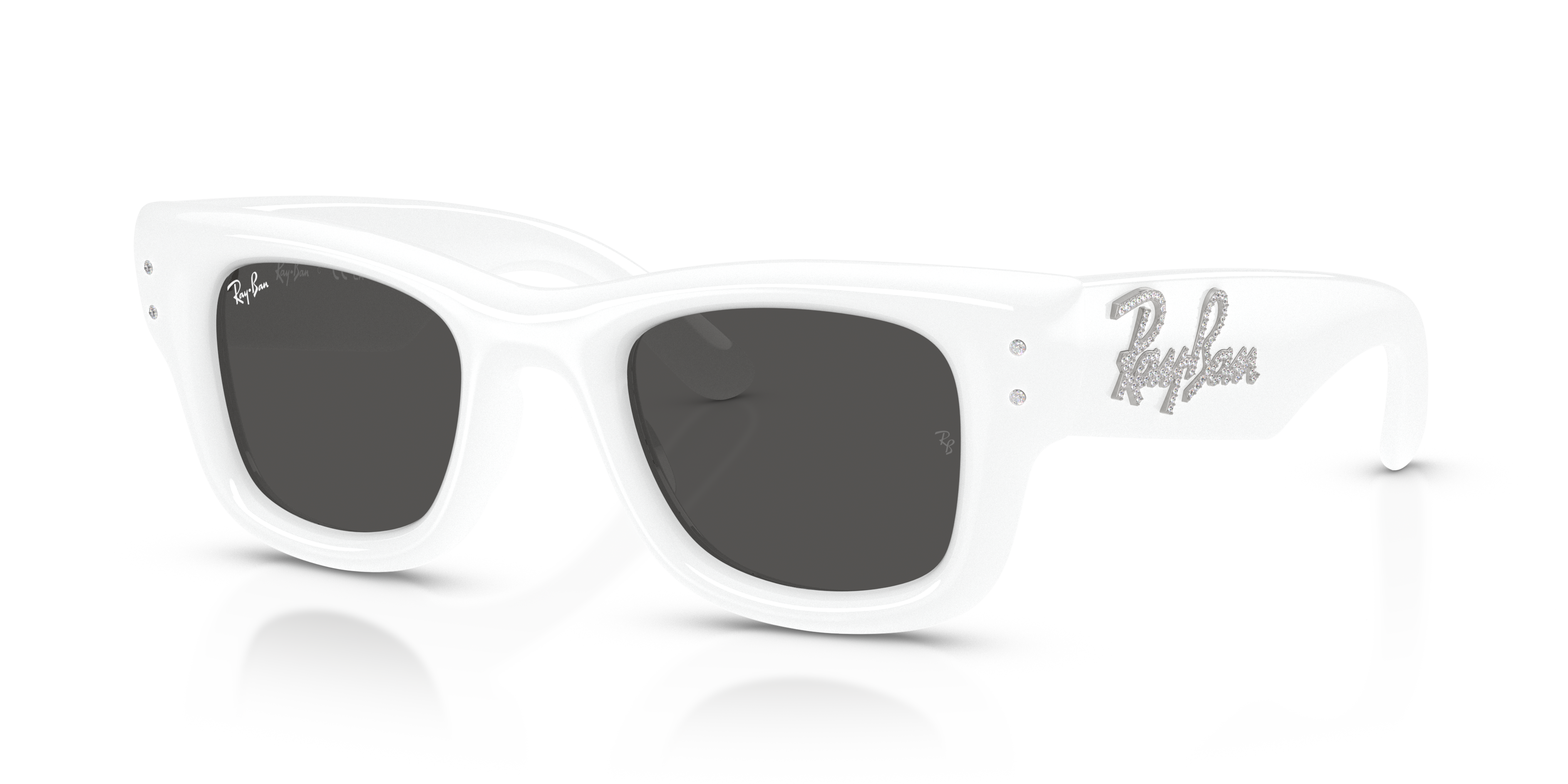 RB4940B White & Strass KunststoffSunglass Frames von B24, Dreiviertelansicht
