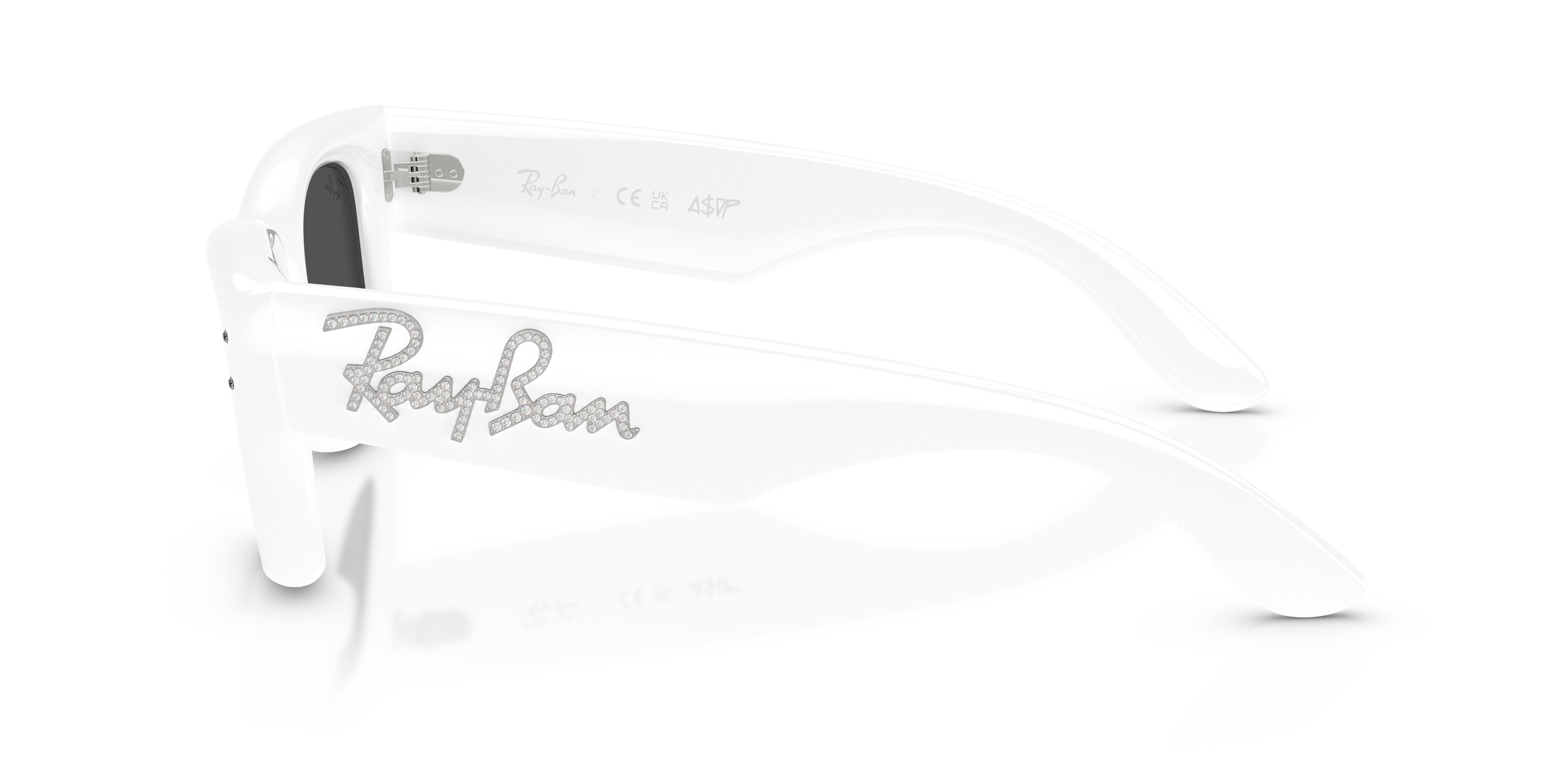 RB4940B White & Strass KunststoffSunglass Frames von B24, Seitenansicht