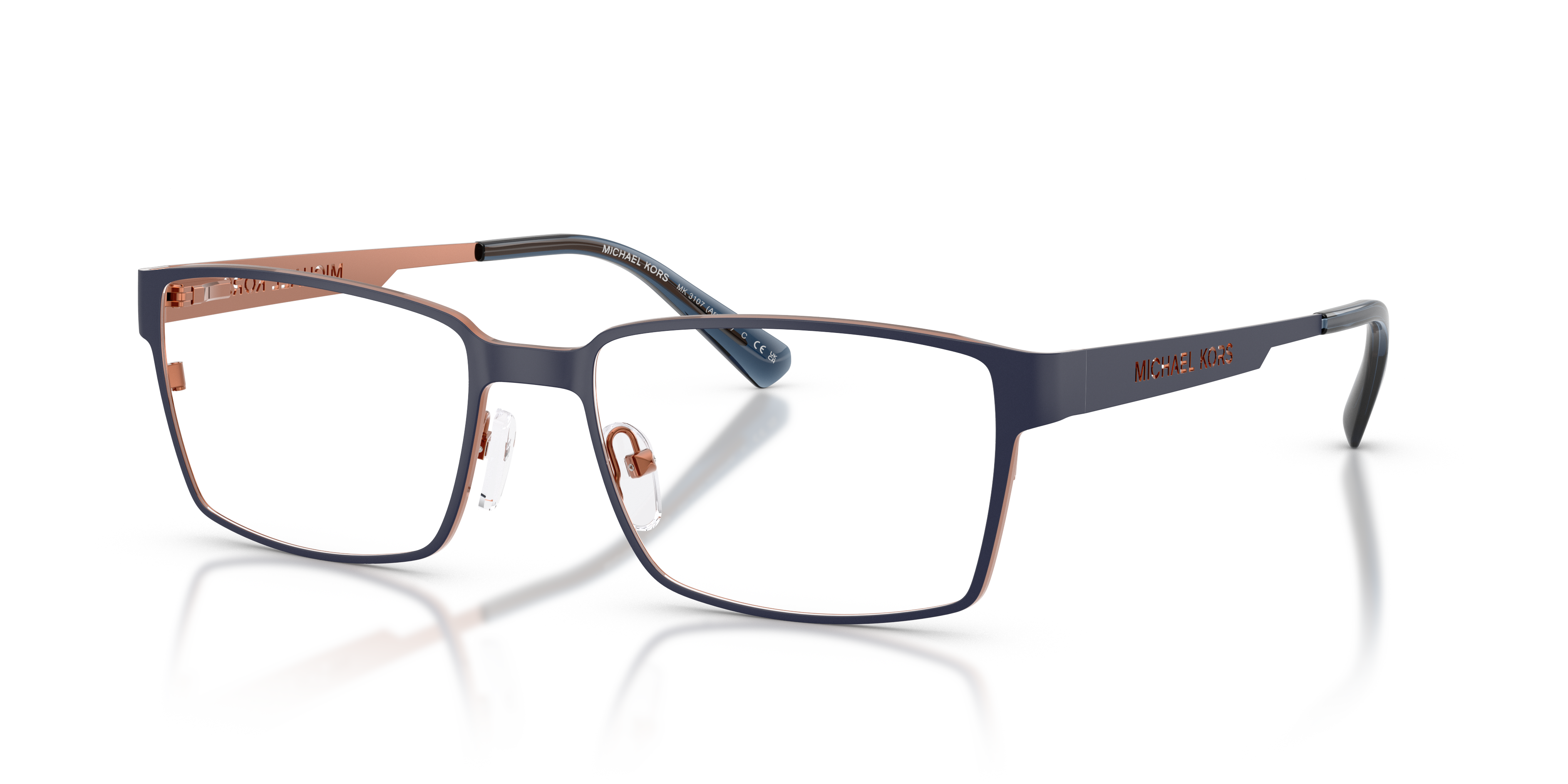 MK3107 Navy MetallEyeglass Frames von B24, Dreiviertelansicht