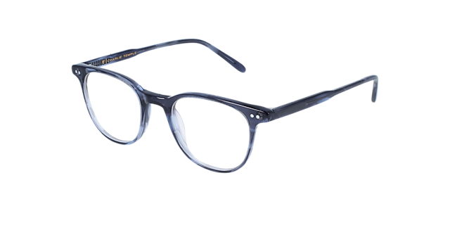 Burton Crystal Smokey Prussian AcetaatEyeglass Frames van B24, Hoekweergave