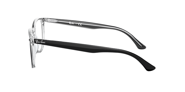 RB7159 Zwart op transparant KunststofEyeglass Frames van B24, Zijaanzicht