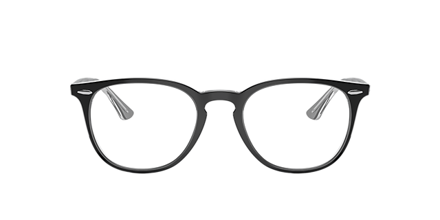 RB7159 Zwart op transparant KunststofEyeglass Frames van B24, Vooraanzicht