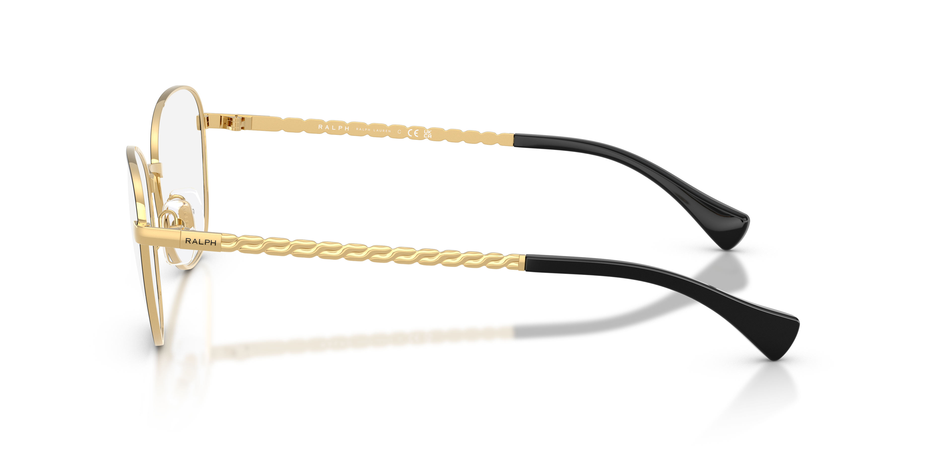 RA6063 Glanzend zwart MetaalEyeglass Frames van B24, Zijaanzicht