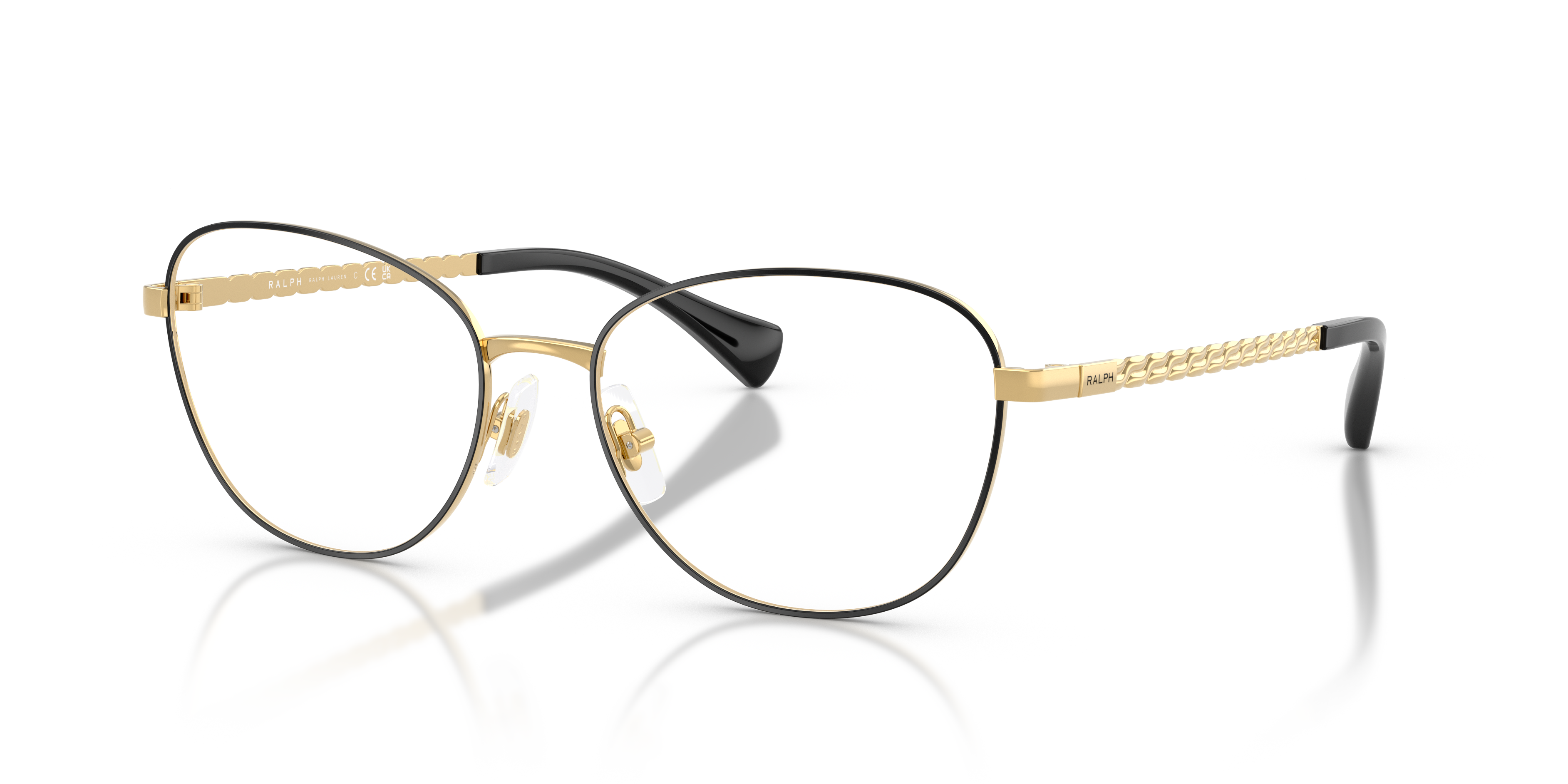 RA6063 Glanzend zwart MetaalEyeglass Frames van B24, Hoekweergave