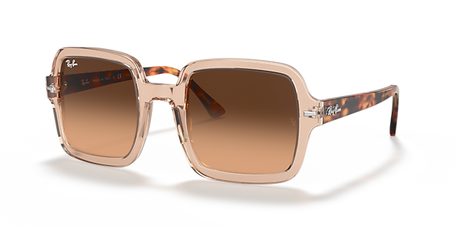 RB2188 Transparant bruin AcetaatSunglass Frames van B24, Hoekweergave