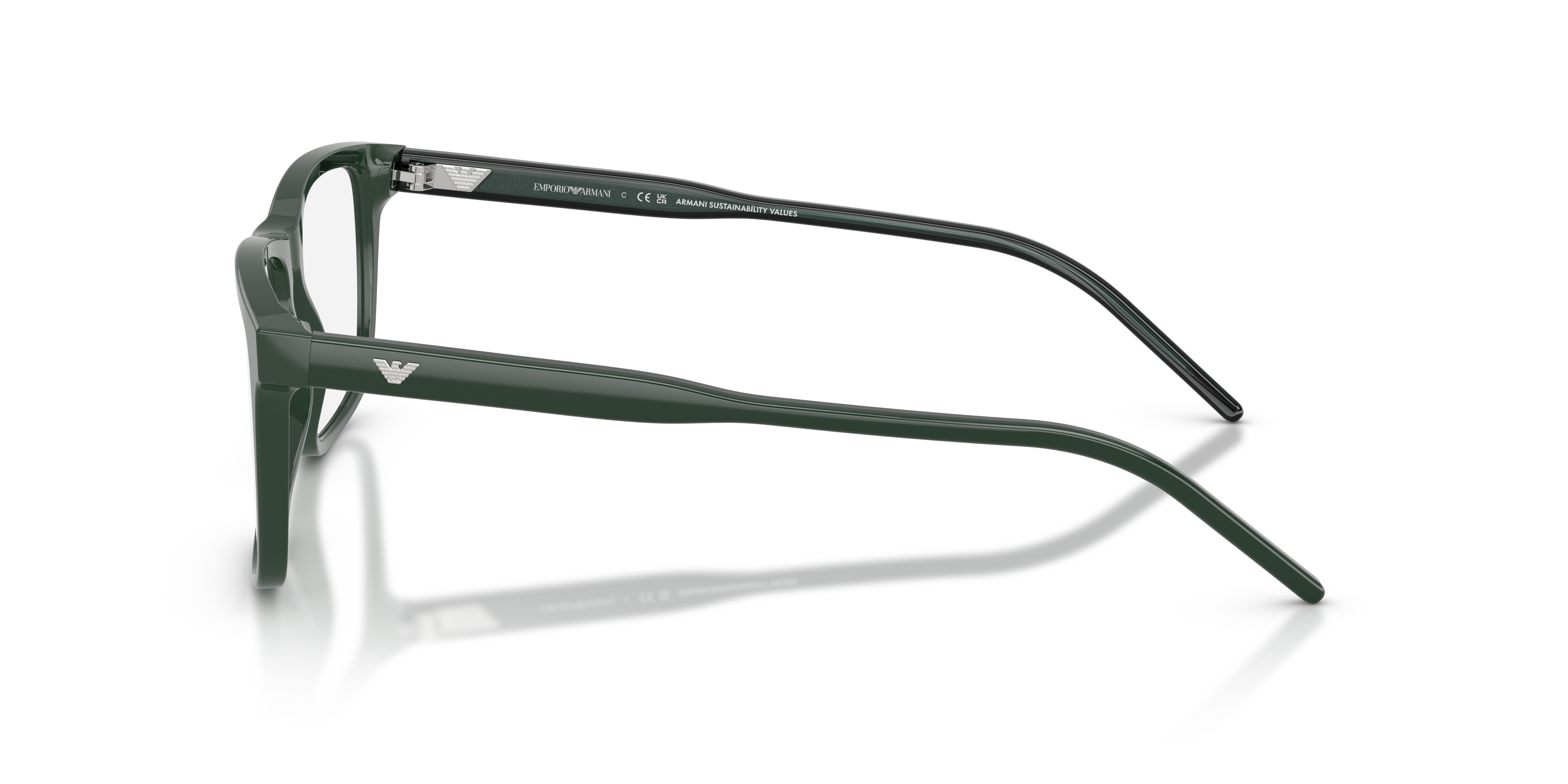 EA3257 Shiny Green AcetaatEyeglass Frames van B24, Zijaanzicht