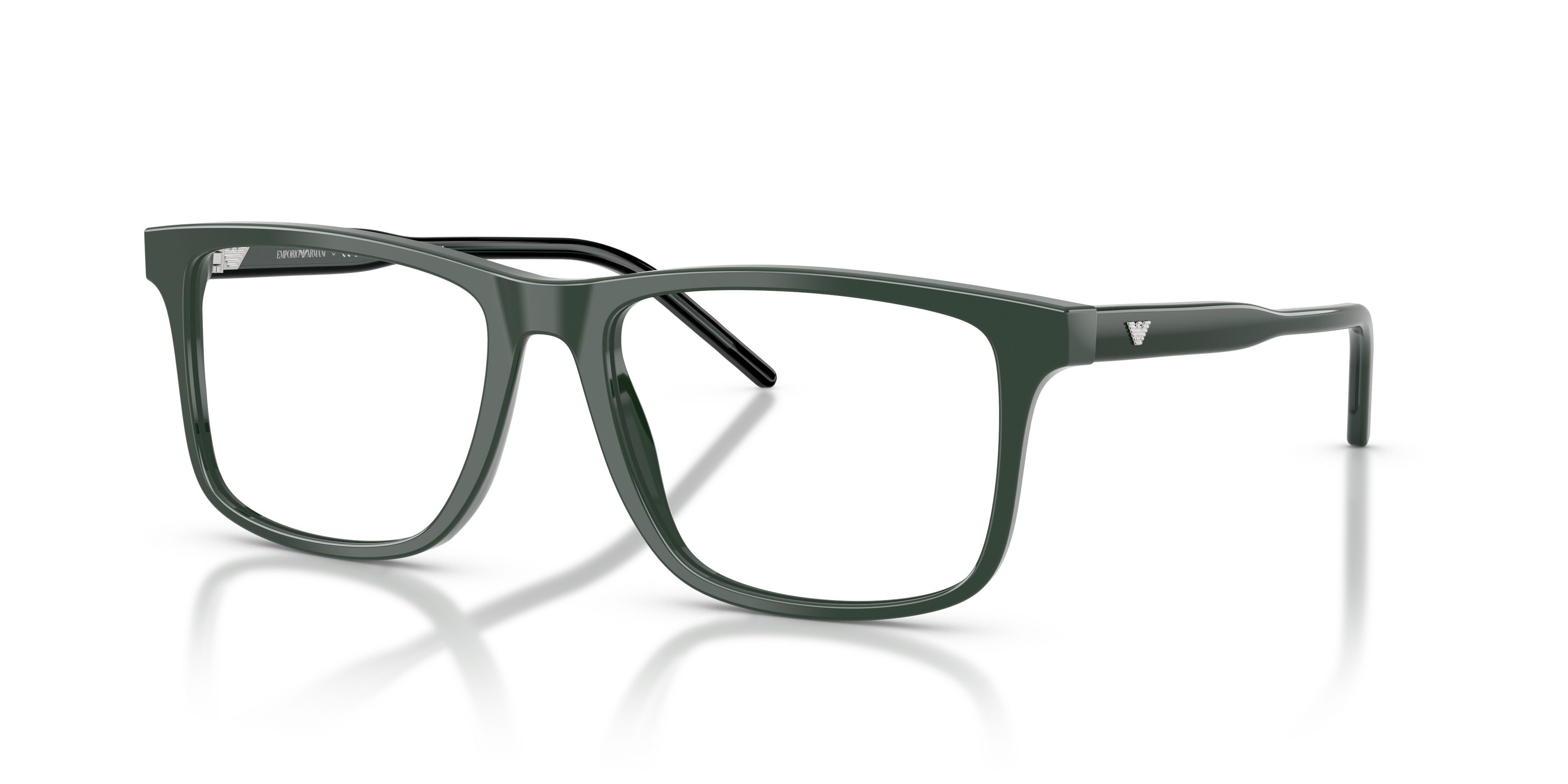 EA3257 Shiny Green AcetaatEyeglass Frames van B24, Hoekweergave