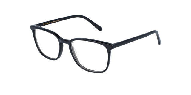 Berlin CT Zwart AcetaatEyeglass Frames van B24, Hoekweergave