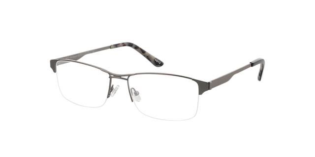 Bilbao Silver  &  Black  &  Grey Havana MetallEyeglass Frames von B24, Dreiviertelansicht