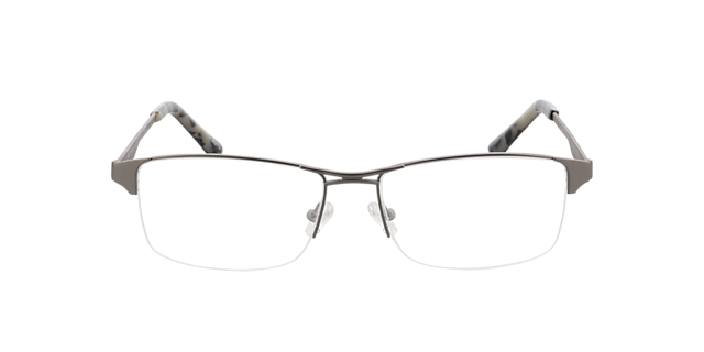 Bilbao Silver  &  Black  &  Grey Havana MetallEyeglass Frames von B24, Vorderansicht