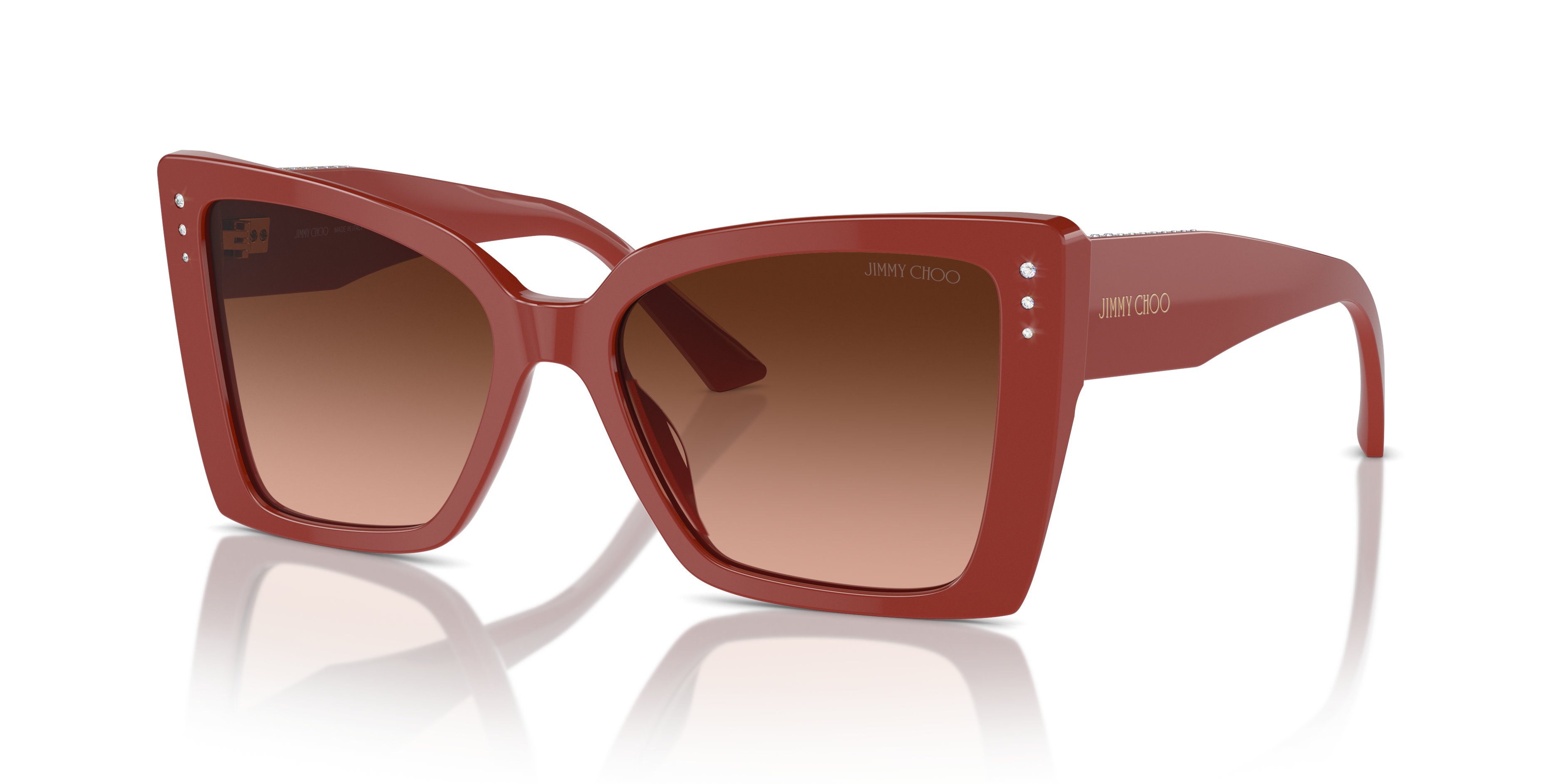 JC5001B Rot AcetatSunglass Frames von B24, Dreiviertelansicht