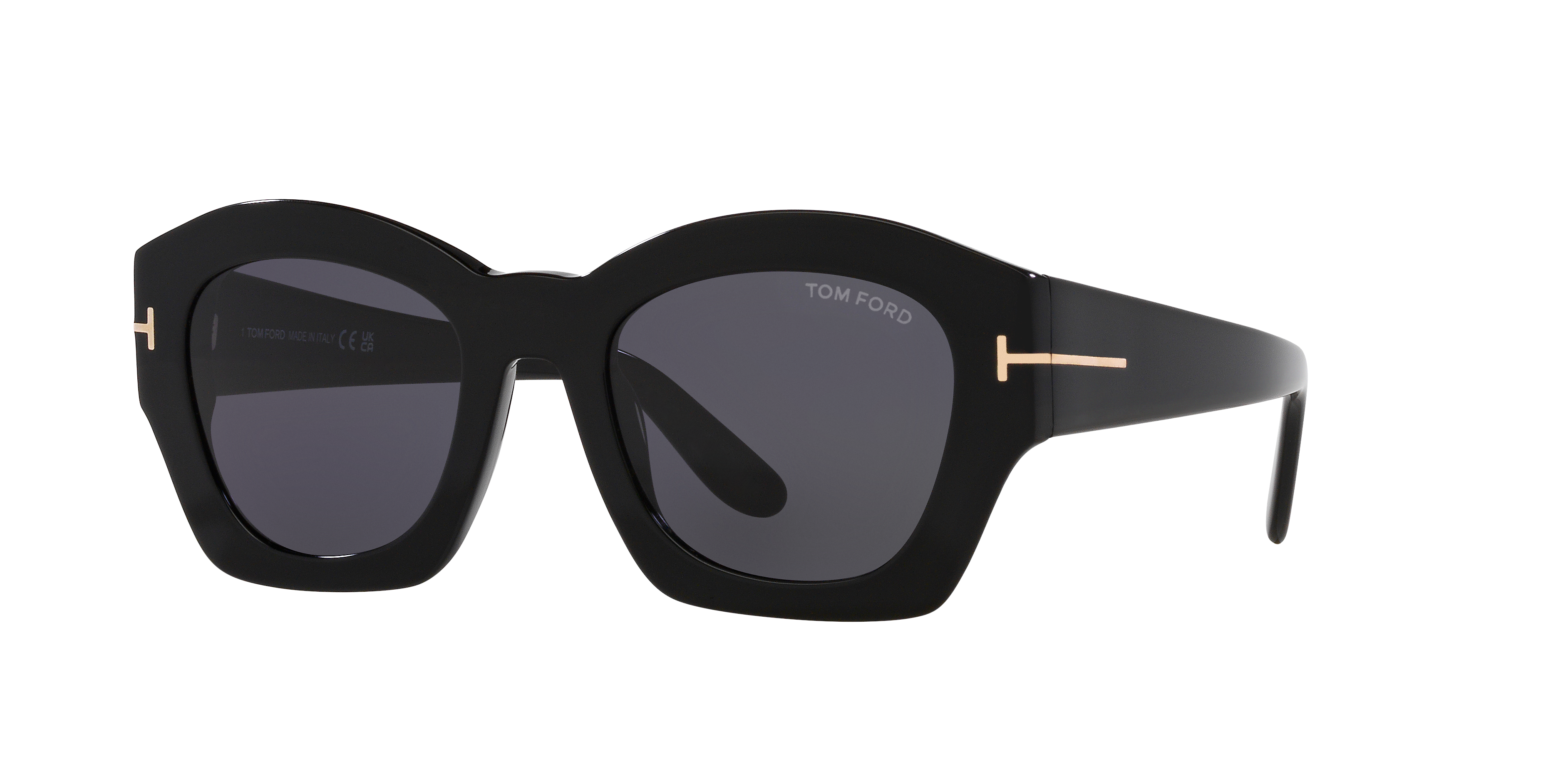 Guilliana Glänzendes Schwarz AcetatSunglass Frames von B24, Dreiviertelansicht