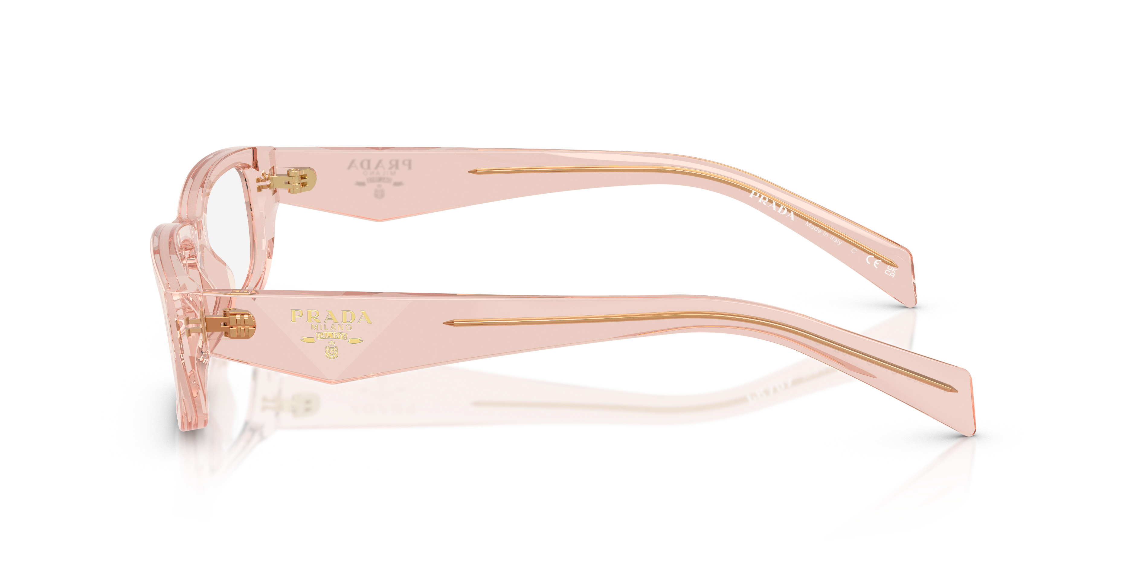 PR B05V Transparent Peach AcetaatEyeglass Frames van B24, Zijaanzicht