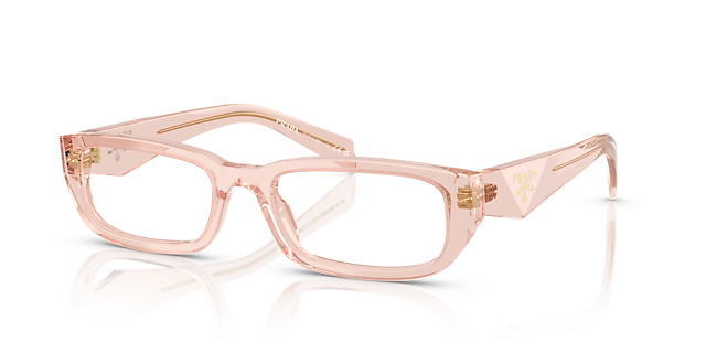 PR B05V Transparent Peach AcetaatEyeglass Frames van B24, Hoekweergave
