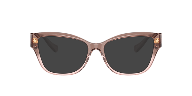 VE3347 Roze transparant AcetaatEyeglass Frames van B24, met getinte lenzen