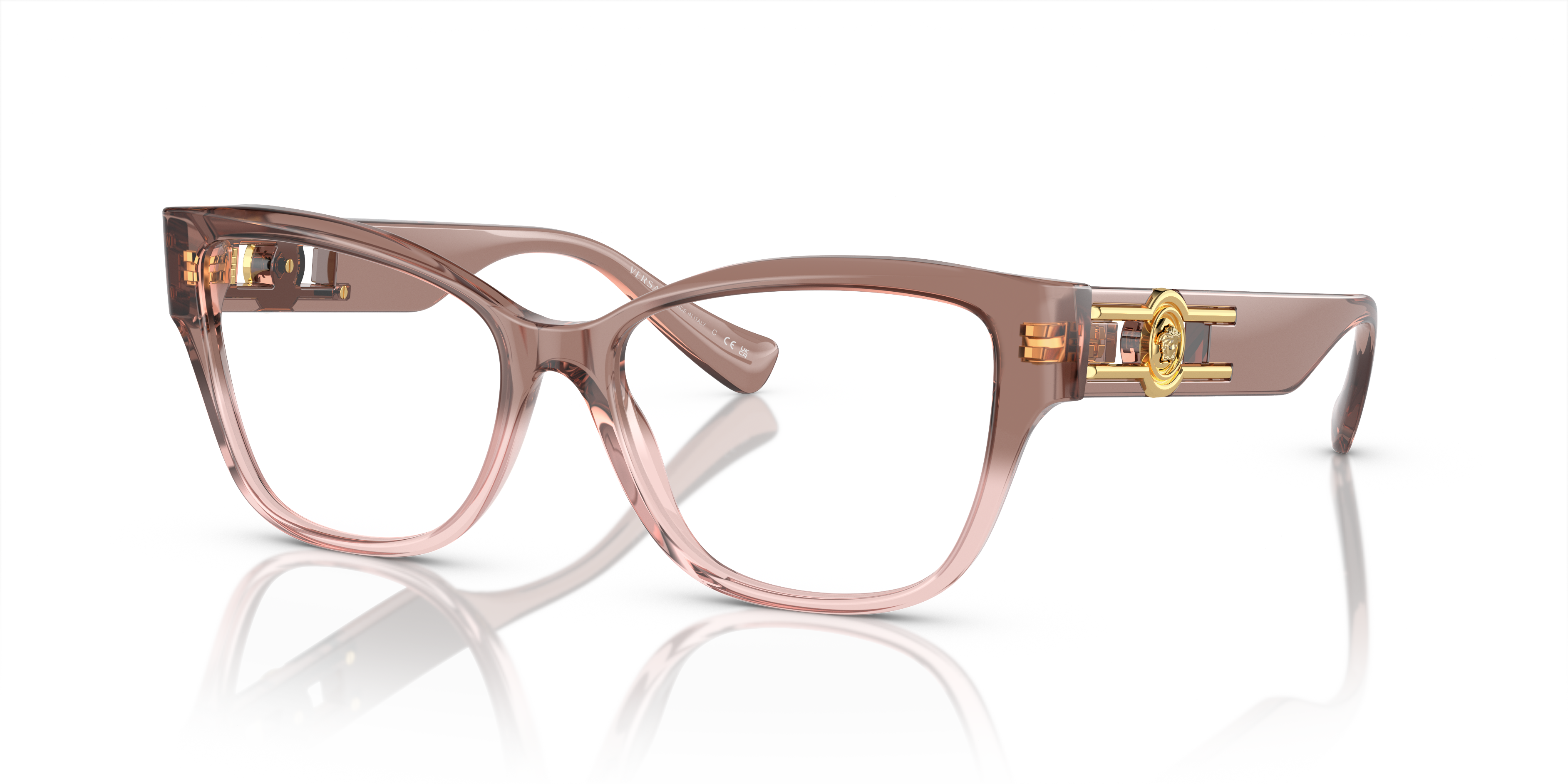 VE3347 Rosa transparent AcetatEyeglass Frames von B24, Dreiviertelansicht