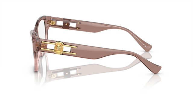 VE3347 Roze transparant AcetaatEyeglass Frames van B24, Zijaanzicht