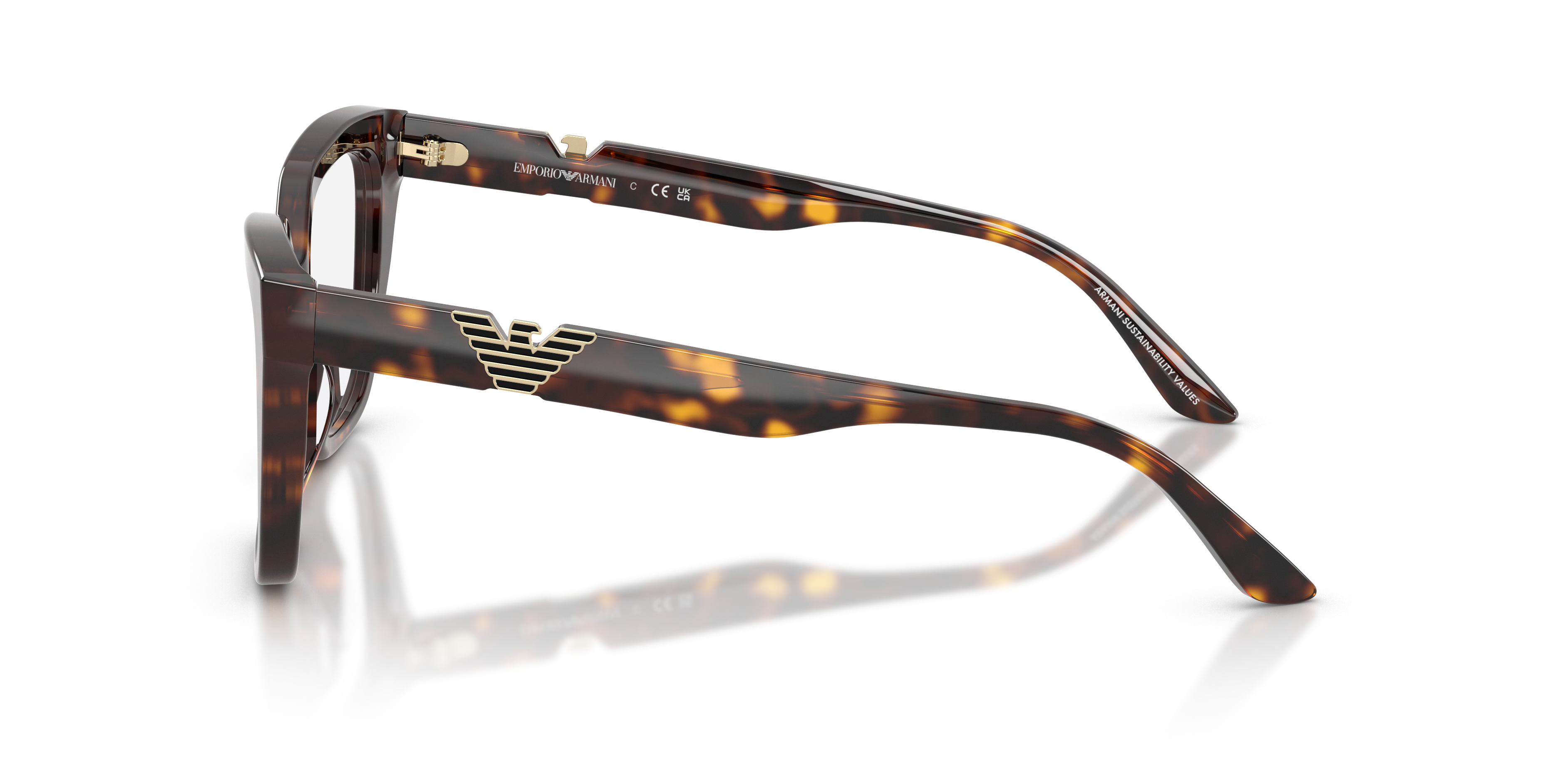 EA3267U Glänzendes Havanna AcetatEyeglass Frames von B24, Seitenansicht