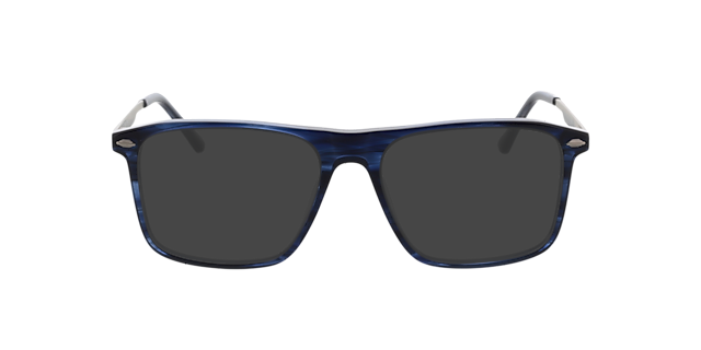 Mike Crystal Blue Horn  &  Silver AcetatEyeglass Frames von B24, mit getönten Gläsern