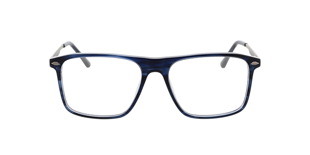 Mike Crystal Blue Horn  &  Silver AcetatEyeglass Frames von B24, Vorderansicht