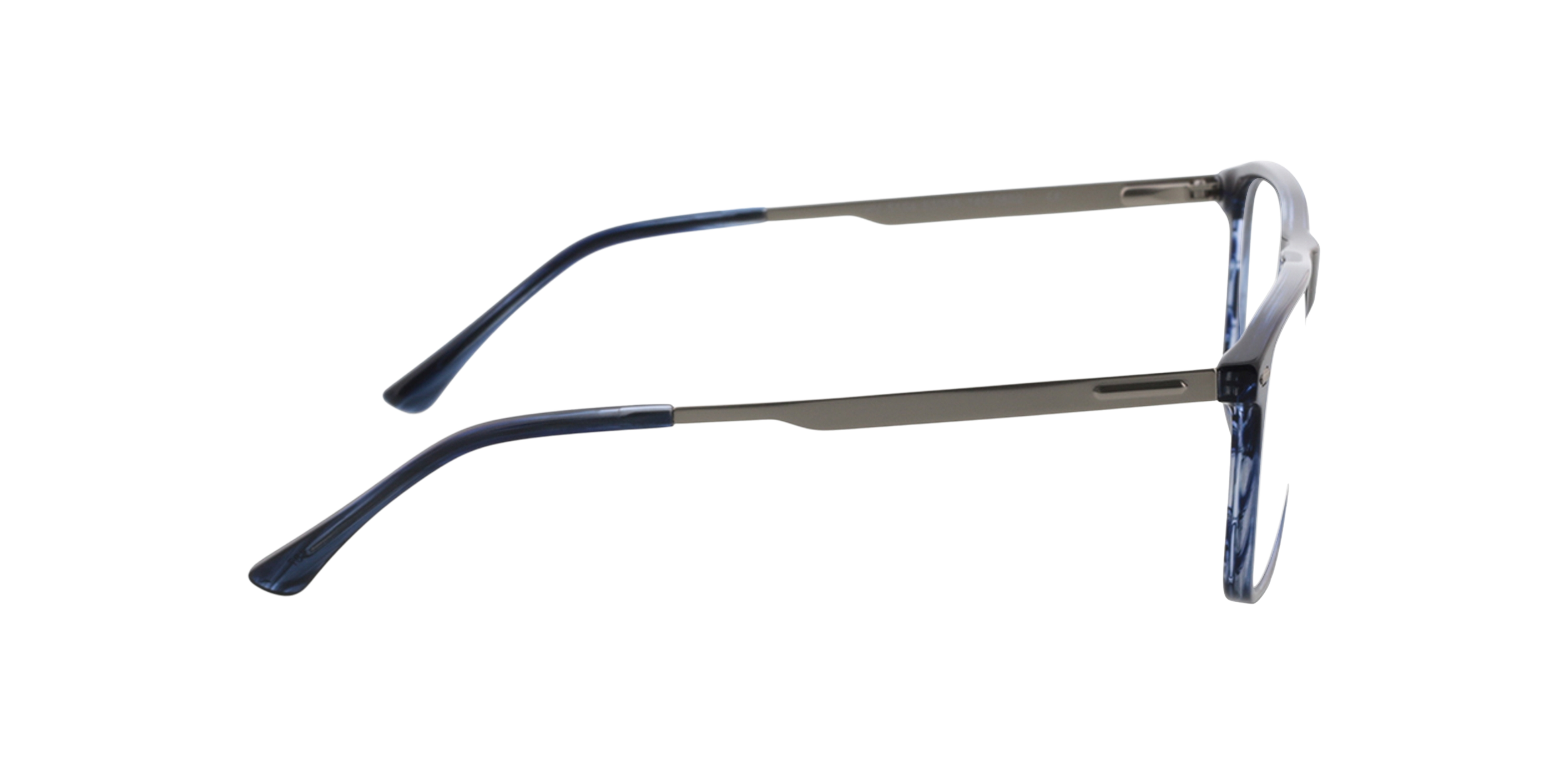 Mike Crystal Blue Horn  &  Silver AcetatEyeglass Frames von B24, Seitenansicht