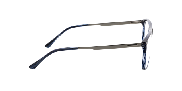 Mike Crystal Blue Horn  &  Silver AcetatEyeglass Frames von B24, Seitenansicht