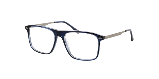 Mike Crystal Blue Horn  &  Silver AcetatEyeglass Frames von B24, Dreiviertelansicht