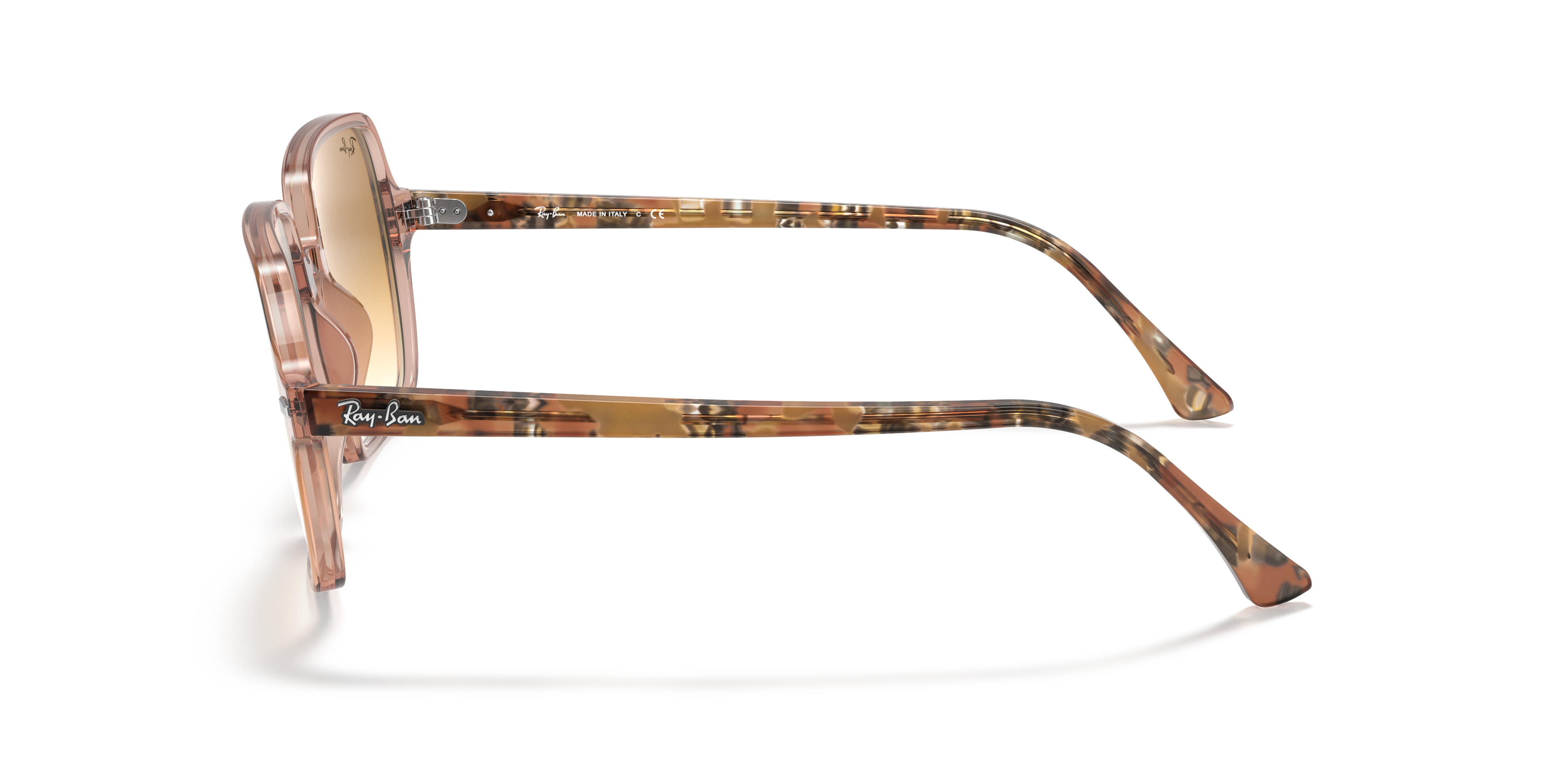 RB1973 Transparant bruin AcetaatSunglass Frames van B24, Zijaanzicht