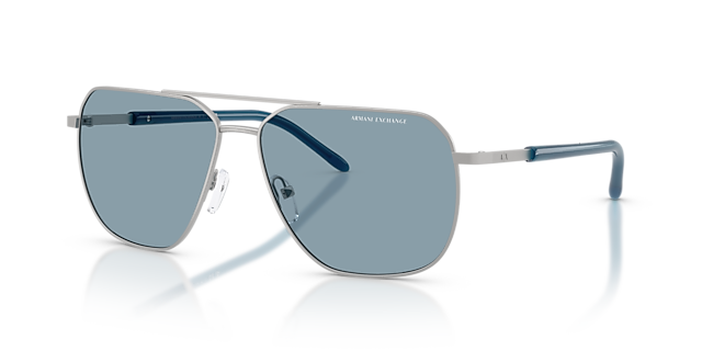 AX2057S Matte Silver MetaalSunglass Frames van B24, Hoekweergave