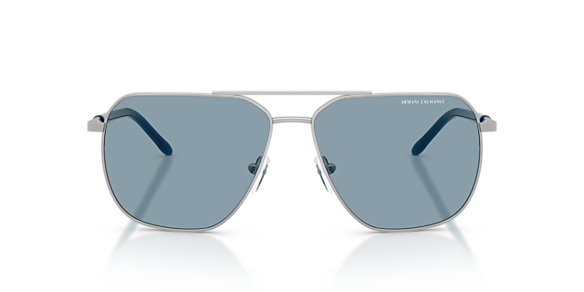 AX2057S Matte Silver MetaalSunglass Frames van B24, Vooraanzicht