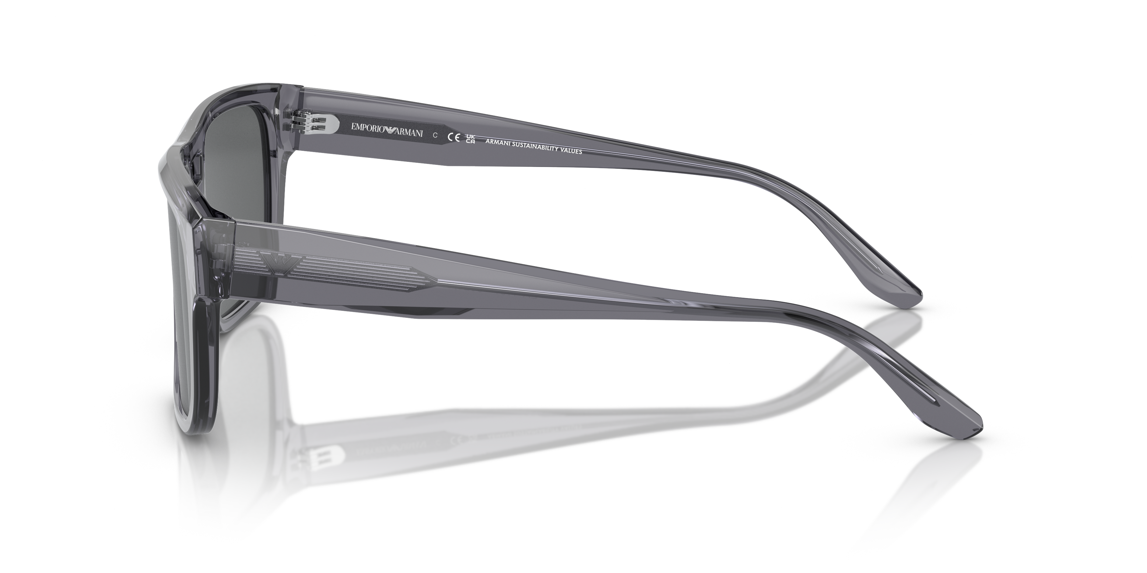 EA4197 Transparant grijs AcetaatSunglass Frames van B24, Zijaanzicht