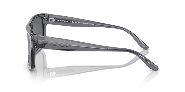 EA4197 Transparant grijs AcetaatSunglass Frames van B24, Zijaanzicht