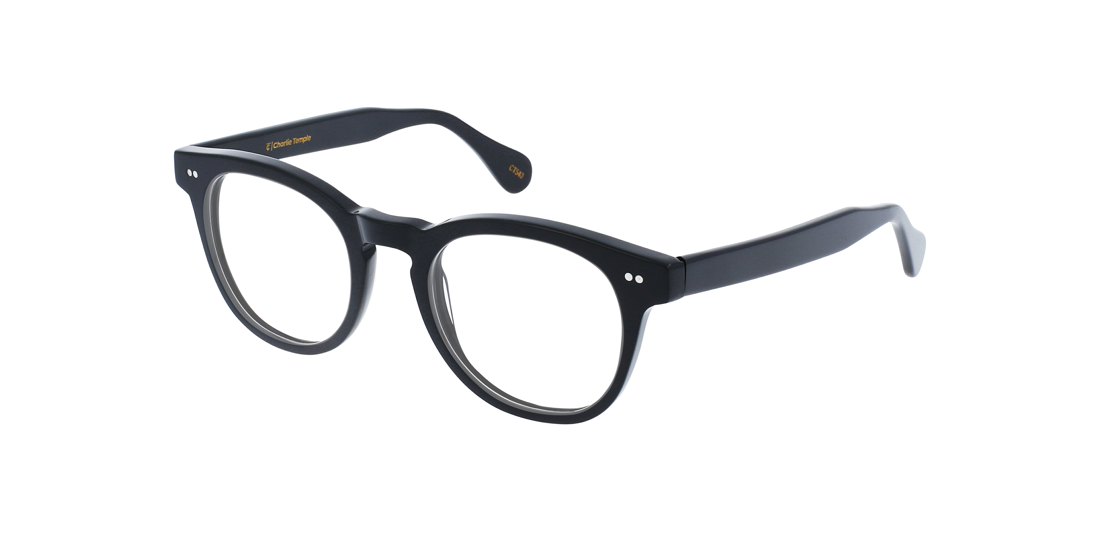 The Sheer Jet Black AcetatEyeglass Frames von B24, Dreiviertelansicht