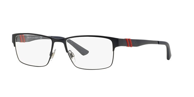 PH1147 Mat marineblauw MetaalEyeglass Frames van B24, Hoekweergave