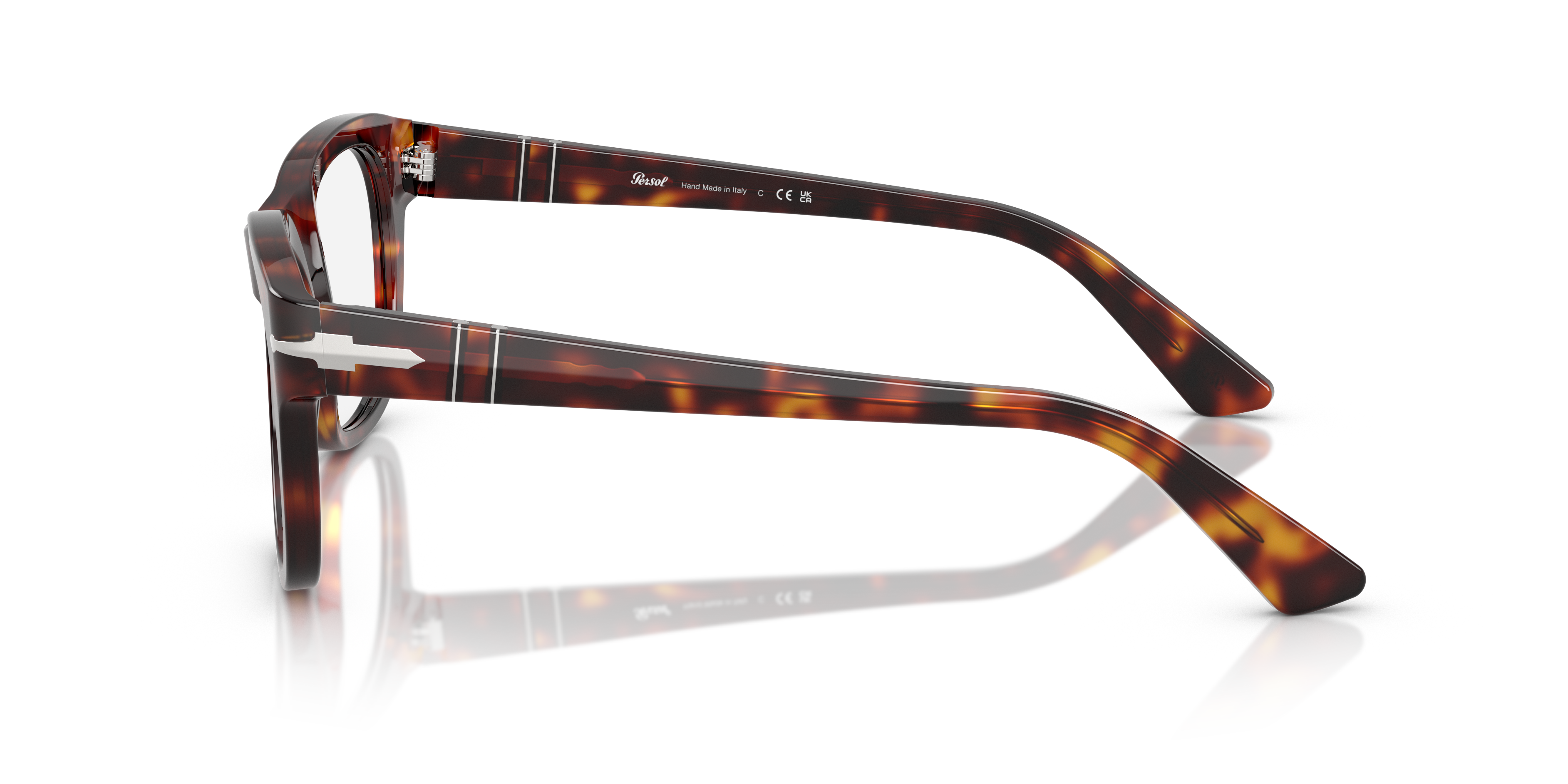 PO3372V Havana AcetaatEyeglass Frames van B24, Zijaanzicht