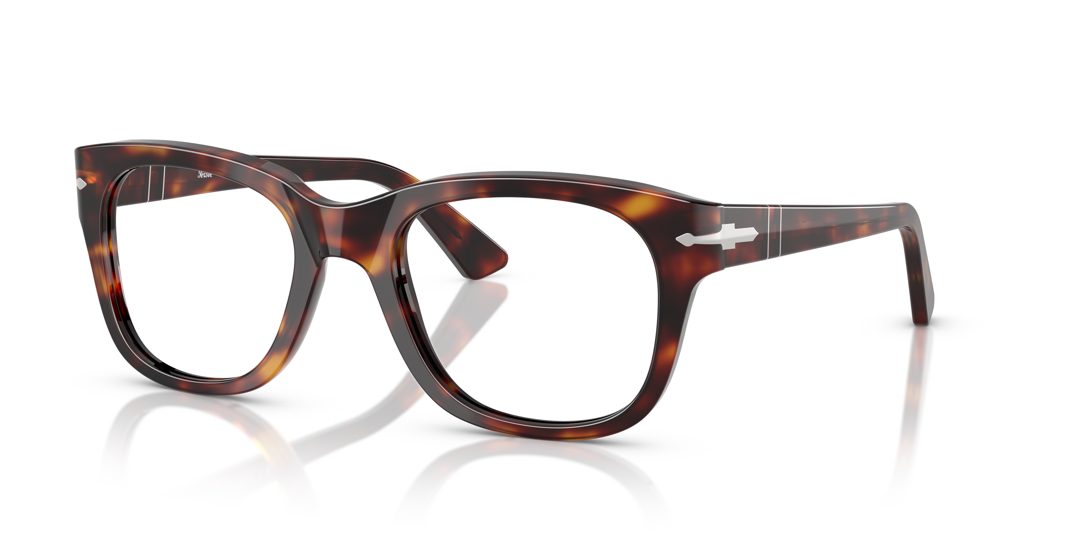 PO3372V Havana AcetaatEyeglass Frames van B24, Hoekweergave